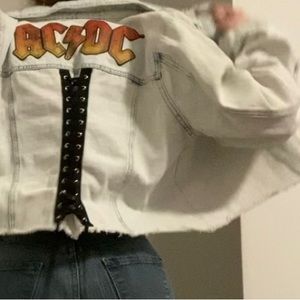 XXL AC/DC Cut Off Acid Wash Jean Jacket - Never Been Worn